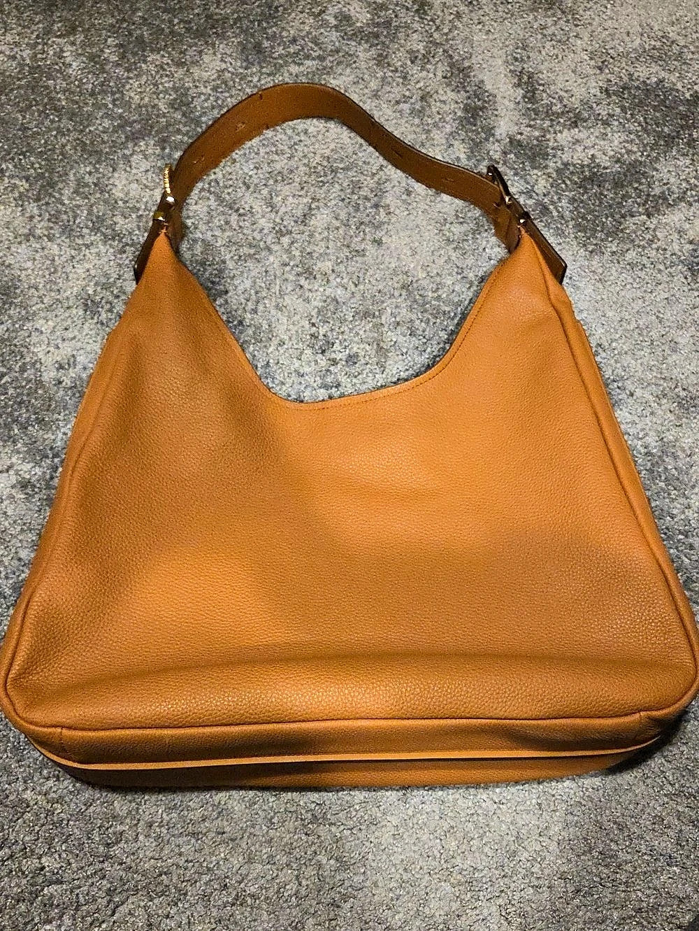 Michael Kors Nolita Large Pebbled Leather Hobo Shoulder Bag Brown